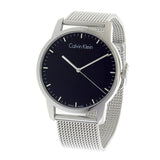 Calvin Klein City Chronograph Black Dial Silver Mesh Bracelet Watch for Men - K2G2G121 Authentic Buy Shop Now