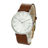 Coach Perry Silver Dial Brown Leather Strap Watch for Women - 14503120 Authentic Buy Shop Now