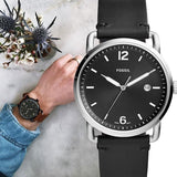Fossil The Commuter Black Dial Black Leather Strap Watch for Men - FS5406 Authentic Buy Shop Now