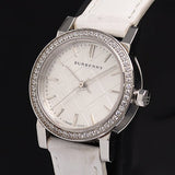 Burberry The City White Diamonds Dial White Leather Strap Watch for Women - BU9221 Authentic Buy Shop Now