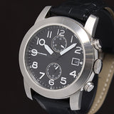 Marc Jacobs Larry Chronograph Black Dial Black Leather Strap Watch for Men - MBM5033 Authentic Buy Shop Now