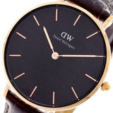 Daniel Wellington Classic Petite York Black Dial Brown Leather Strap Watch For Women - DW00100170 Authentic Buy Shop Now