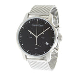 Calvin Klein City Chronograph Black Dial Silver Mesh Bracelet Watch for Men - K2G27121 Authentic Buy Shop Now