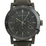 Burberry The City Chronograph Ion Plated Grey Dial Grey Leather Strap Watch for Men - BU9384 Authentic Buy Shop Now