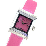 Gucci G-Frame Square Fuchsia Mother of Pearl Dial Fuchsia Leather Strap Watch For Women - YA128533 Authentic Buy Shop Now