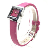 Gucci G-Frame Square Fuchsia Mother of Pearl Dial Fuchsia Leather Strap Watch For Women - YA128533 Authentic Buy Shop Now