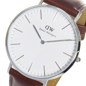 Daniel Wellington Classic St Mawes White Dial Brown Leather Strap Watch For Men - DW00100021 Authentic Buy Shop Now