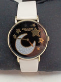 Coach Perry Black Dial White Leather Strap Watch for Women - 14503041 Authentic Buy Shop Now