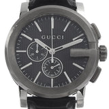 Gucci G Chrono Black Dial Black Leather Strap Watch For Men - YA101205 Authentic Buy Shop Now