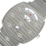 Gucci Grip Quartz Silver Dial Silver Steel Strap Watch For Women - YA157410 Authentic Buy Shop Now