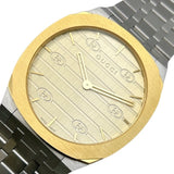 Gucci 25H Quartz Gold Dial Silver Steel Strap Watch for Men - YA163405 Authentic Buy Shop Now