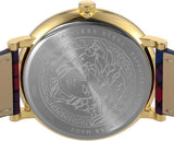 Versace V-Circle The Clans Edition Black Dial Red & Blue Leather Strap Watch for Women - VEBQ00218 Authentic Buy Shop Now