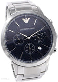 Emporio Armani Renato Chronograph Blue Dial Silver Steel Strap Watch For Men - AR2486 Authentic Buy Shop Now