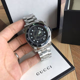 Gucci Dive Snake Black Dial Silver Steel Strap Watch For Men - YA136218 Authentic Buy Shop Now