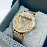 Guess Iconic Diamonds Gold Dial Gold Mesh Bracelet Watch For Women - GW0477L2 Authentic Buy Shop Now