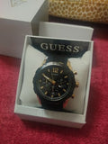 Guess Caliber Chronograph Black Dial Black Rubber Strap Watch for Men - W0864G3 Authentic Buy Shop Now