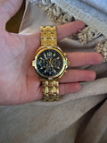Guess Surge Chronograph Black Dial Gold Steel Strap Watch for Men - W1258G2 Authentic Buy Shop Now