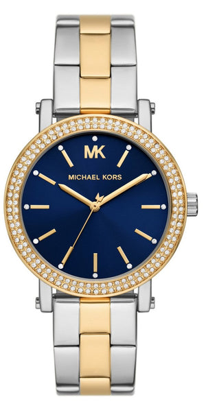 Michael Kors Analog Blue Dial Two Tone Steel Strap Watch for Women - MKO1049 Authentic Buy Shop Now