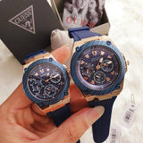 Guess Zena Blue Dial Blue Silicone Strap Watch For Women - W1094L2 Authentic Buy Shop Now