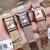 Guess Nouveau Diamonds Rose Gold Dial Rose Gold Mesh Bracelet Watch for Women - W0127L3 Authentic Buy Shop Now