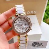 Michael Kors Parker White Dial Two Tone Steel Strap Watch for Women - MK6119 Authentic Buy Shop Now