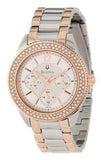 Bulova Crystal Collection Silver Dial Two Tone Steel Strap Watch for Women - 98N100 Authentic Buy Shop Now