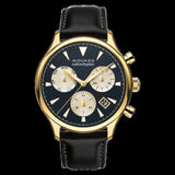 Movado Heritage Chronograph Calendoplan Blue Dial Black Leather Strap Watch for Men - 3650006 Authentic Buy Shop Now
