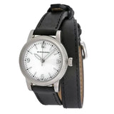 Burberry Utilitarian White Dial Black Leather Strap Watch for Women - BU7845 Authentic Buy Shop Now