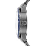 Michael Kors Chronograph Cunningham Multifunction Blue Dial Grey Steel Strap Watch For Men - MK7155 Authentic Buy Shop Now