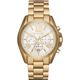 Michael Kors Bradshaw Chronograph White Dial Gold Steel Strap Watch For Women - MK6266 Authentic Buy Shop Now