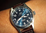 IWC Pilot's Mark XVIII Le Petit Prince Blue Dial Brown Leather Strap Watch for Men - IW327004 Authentic Buy Shop Now