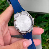 Guess Cosmo Diamonds Silver Dial Blue Rubber Strap Watch for Women - GW0034L5 Authentic Buy Shop Now