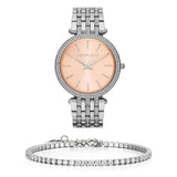 Michael Kors Darci Orange Dial Silver Stainless Steel Strap Watch for Women - MK3218 Authentic Buy Shop Now