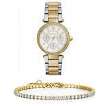 Michael Kors Parker White Dial Two Tone Steel Strap Watch for Women - MK6055 Authentic Buy Shop Now