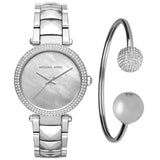 Michael Kors Parker Mother of Pearl Silver Steel Strap Watch for Women - MK6424 Authentic Buy Shop Now