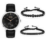 Hugo Boss Corporal Black Dial Black Leather Strap Watch for Men - 1513638 Authentic Buy Shop Now