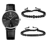 Hugo Boss Jackson Black Dial Black Leather Strap Watch for Men - 1513369 Authentic Buy Shop Now