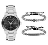 Burberry The City Black Dial Silver Steel Strap Watch for Men - BU9901 Authentic Buy Shop Now