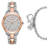 Michael Kors Runway Mercer Crystals Silver Dial Two Tone Steel Strap Watch For Women - MK6716 Authentic Buy Shop Now