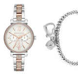 Michael Kors Sofie Chronograph White Dial Two Tone Steel Strap Watch For Women - MK4353 Authentic Buy Shop Now