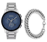 Hugo Boss Peak Chronograph Blue Dial Silver Steel Strap Watch for Men - 1513763 Authentic Buy Shop Now