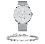 Tommy Hilfiger Jenna Quartz Silver Dial Silver Mesh Bracelet Watch For Women - 1781942 Authentic Buy Shop Now