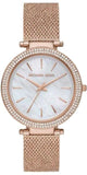 Michael Kors Darci Quartz Mother of Pearl White Dial Rose Gold Mesh Bracelet Watch For Women - MK4519 Authentic Buy Shop Now