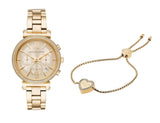 Michael Kors Sofie Chronograph Quartz Gold Dial Gold Steel Strap Watch For Women - MK6559 Authentic Buy Shop Now