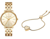 Michael Kors Pyper Quartz Gold Dial Gold Steel Strap Watch For Women - MK3898 Authentic Buy Shop Now