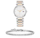 Tommy Hilfiger Lynn Quartz White Dial Two Tone Steel Strap Watch For Women - 1782236 Authentic Buy Shop Now