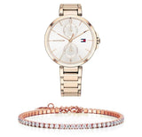 Tommy Hilfiger Angela Quartz White Dial Rose Gold Steel Strap Watch for Women - 1782124 Authentic Buy Shop Now