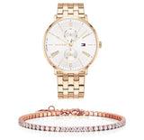 Tommy Hilfiger Jenna Quartz White Dial Rose Gold Steel Strap Watch for Women - 1782070 Authentic Buy Shop Now