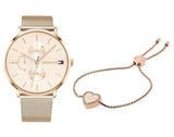 Tommy Hilfiger Jenna Quartz Rose Gold Dial Rose Gold Mesh Bracelet Watch For Women - 1781944 Authentic Buy Shop Now