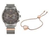 Tommy Hilfiger Blake Quartz Grey Dial Silver Mesh Bracelet Watch for Men - 1782304 Authentic Buy Shop Now